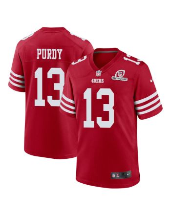Brock Purdy 13 San Francisco 49ers 2024 Divisional Patch Game Men Jersey - Scarlet