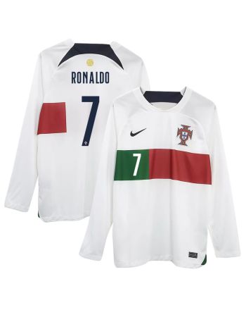 Cristiano Ronaldo 7 Portugal 2022-23 Away Men Long Sleeve Jersey National Team World Cup Qatar