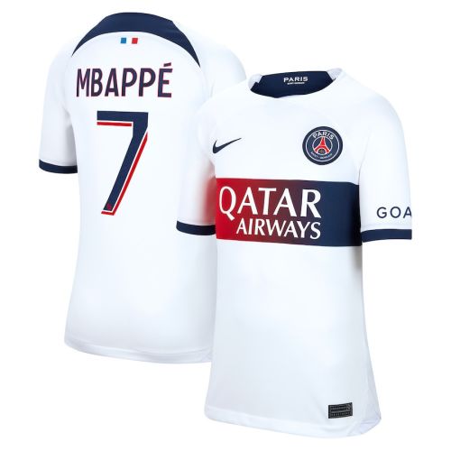 Kylian Mbappé 7 Paris Saint-Germain 2023/24 Away Youth Jersey - White