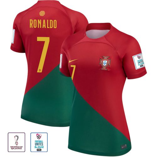 FIFA World Cup Qatar 2022 Patch Cristiano Ronaldo 7 Portugal National Team - Home Women Jersey