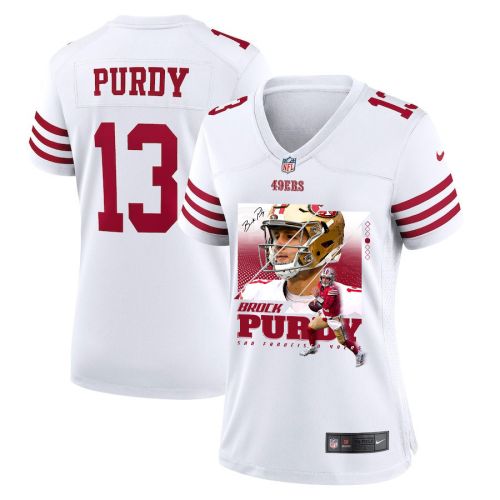 Brock Purdy 13 San Francisco 49ers Signed Glass Women Game Jersey - White