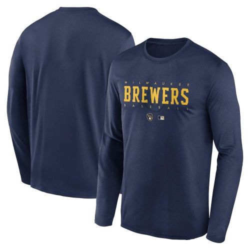Milwaukee Brewers Legend Performance Long Sleeve T-Shirt - Navy