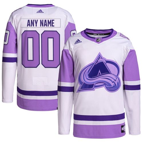 Colorado Avalanche Hockey Fights Cancer Primegreen Custom Men Jersey - White/Purple