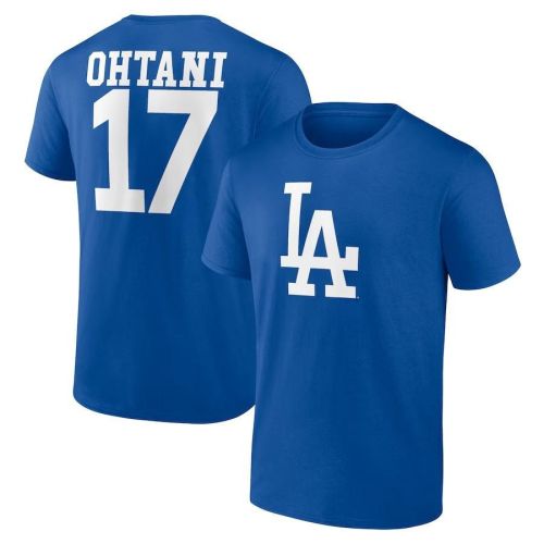Shohei Ohtani 17 Los Angeles Dodgers Icon Name & Number T-Shirt - Royal