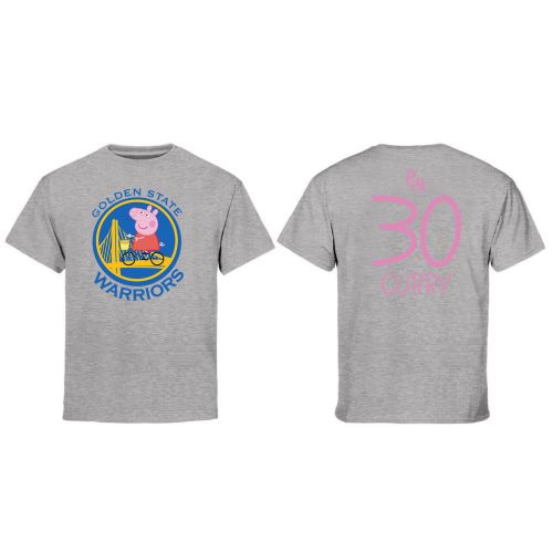 Stephen Curry 30 Golden State Warriors Pig Print T-Shirt - Gray