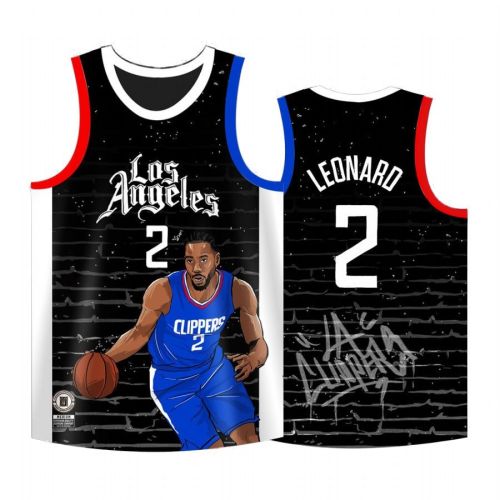 Los Angeles Clippers 2 Kawhi Leonard Men Jersey Cool Man Black