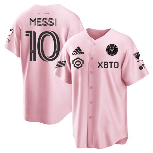 Lionel Messi Inter Miami Baseball Cool Base Jersey - Stitched Men Jersey - Pink