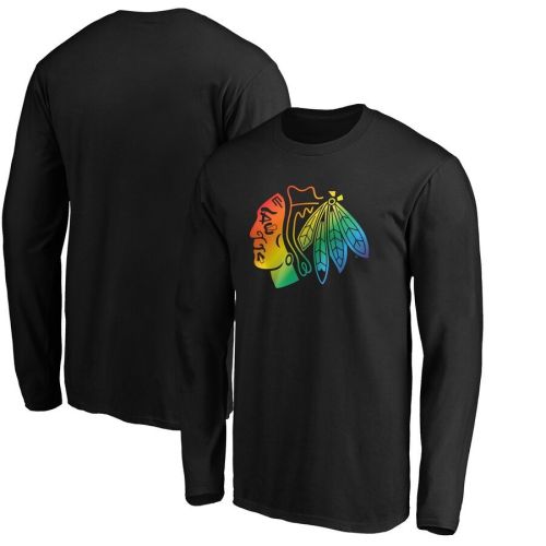 Chicago Blackhawks Team Pride Logo Long Sleeve T-Shirt - Black