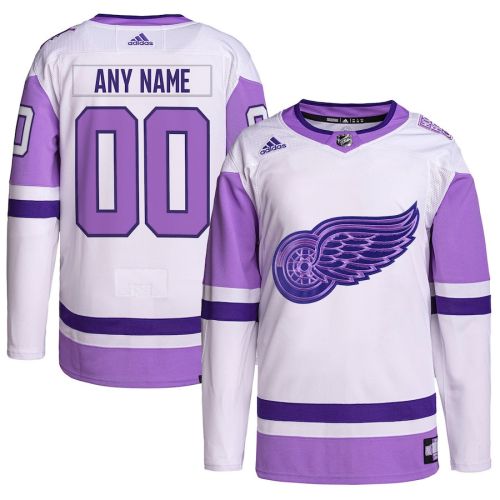 Detroit Red Wings Hockey Fights Cancer Primegreen Custom Men Jersey - White/Purple