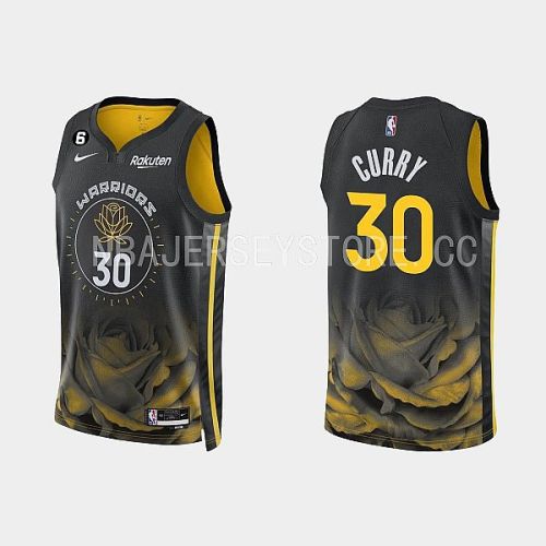 Golden State Warriors 30 Stephen Curry 2022-23 City Edition Black Men Jersey