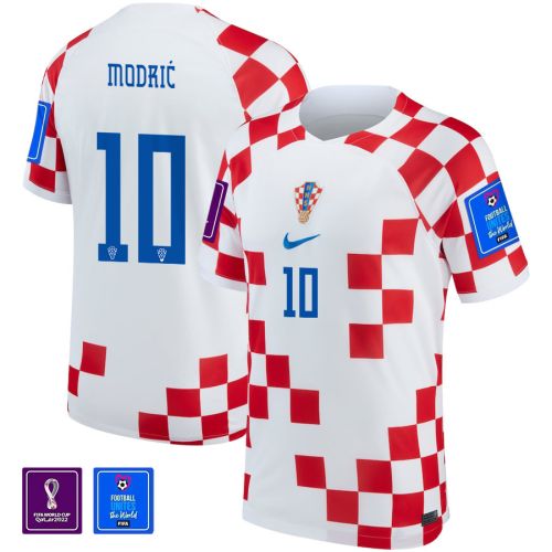 FIFA World Cup Qatar 2022 Croatia National Team Luka Modrić 10 - Home Jersey With Patch, Men