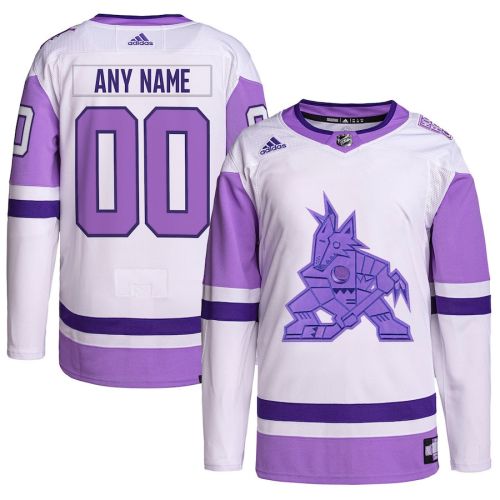 Arizona Coyotes Hockey Fights Cancer Primegreen Custom Men Jersey - White/Purple
