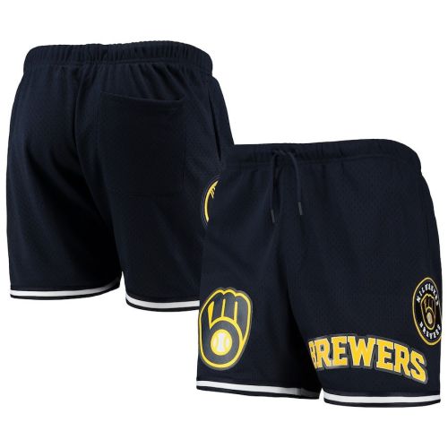 Milwaukee Brewers Team Logo Mesh Shorts - Black, Men