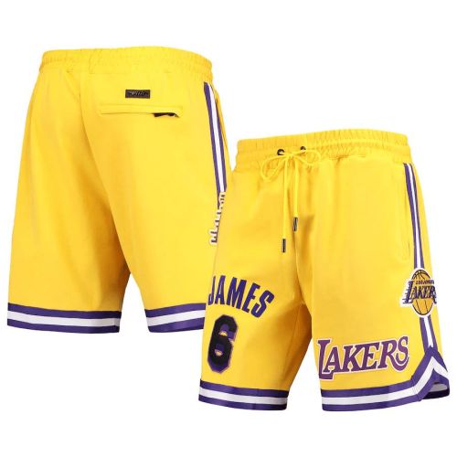 LeBron James 6 Los Angeles Lakers Gold Team Player Shorts - Men
