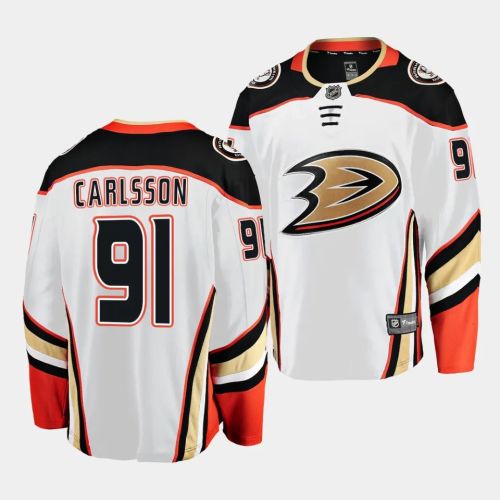 Leo Carlsson #91 Anaheim Ducks 2023 NHL Draft Away Men Jersey - White