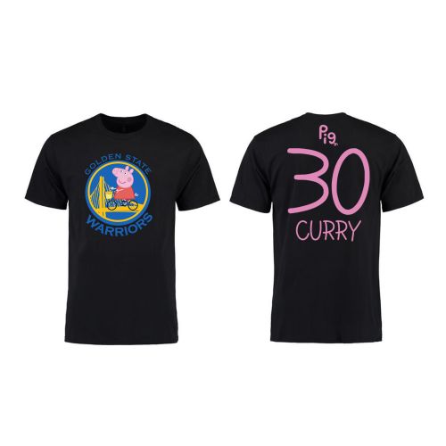 Stephen Curry 30 Golden State Warriors Pig Print T-Shirt - Black