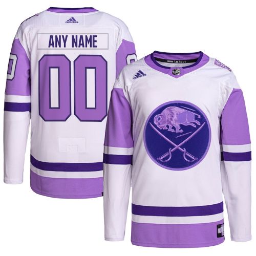 Buffalo Sabres Hockey Fights Cancer Primegreen Custom Men Jersey - White/Purple
