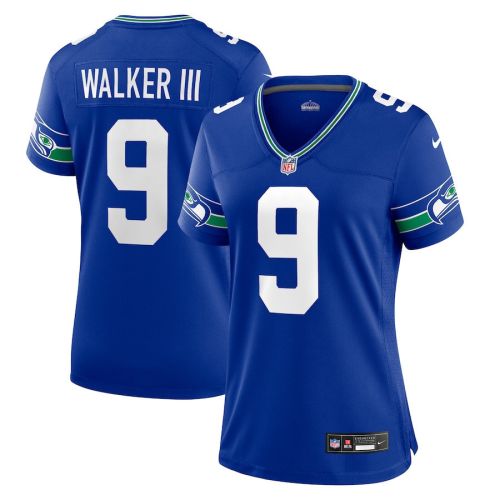 Kenneth Walker III 9 Seattle Seahawks Women's Throwback Player Game Jersey - Royal